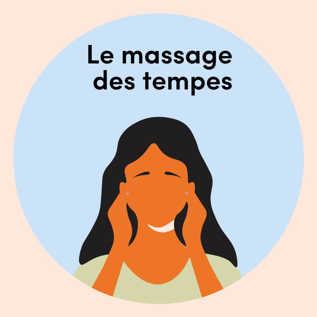 Massage des tempes comme exercice pour soulager le stress oculaire. Exercice de la vue