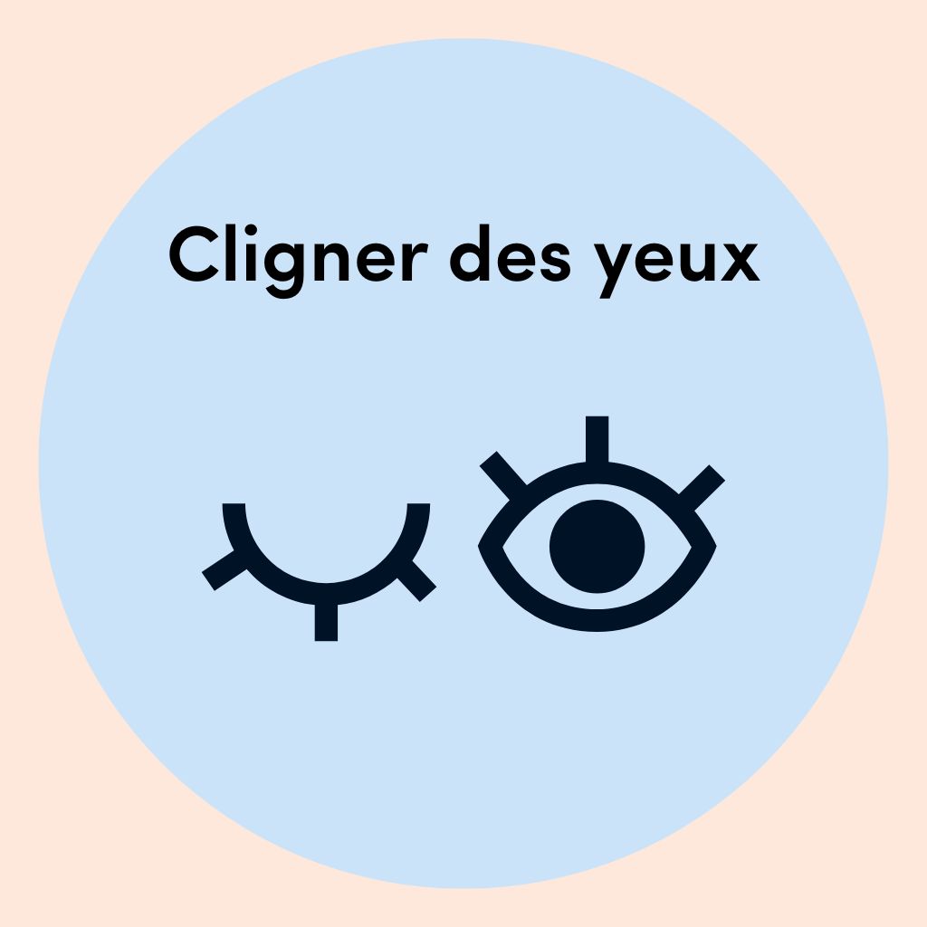 Cligner des yeux comme exercice de la vue pour réhydrater les yeux qui tirent