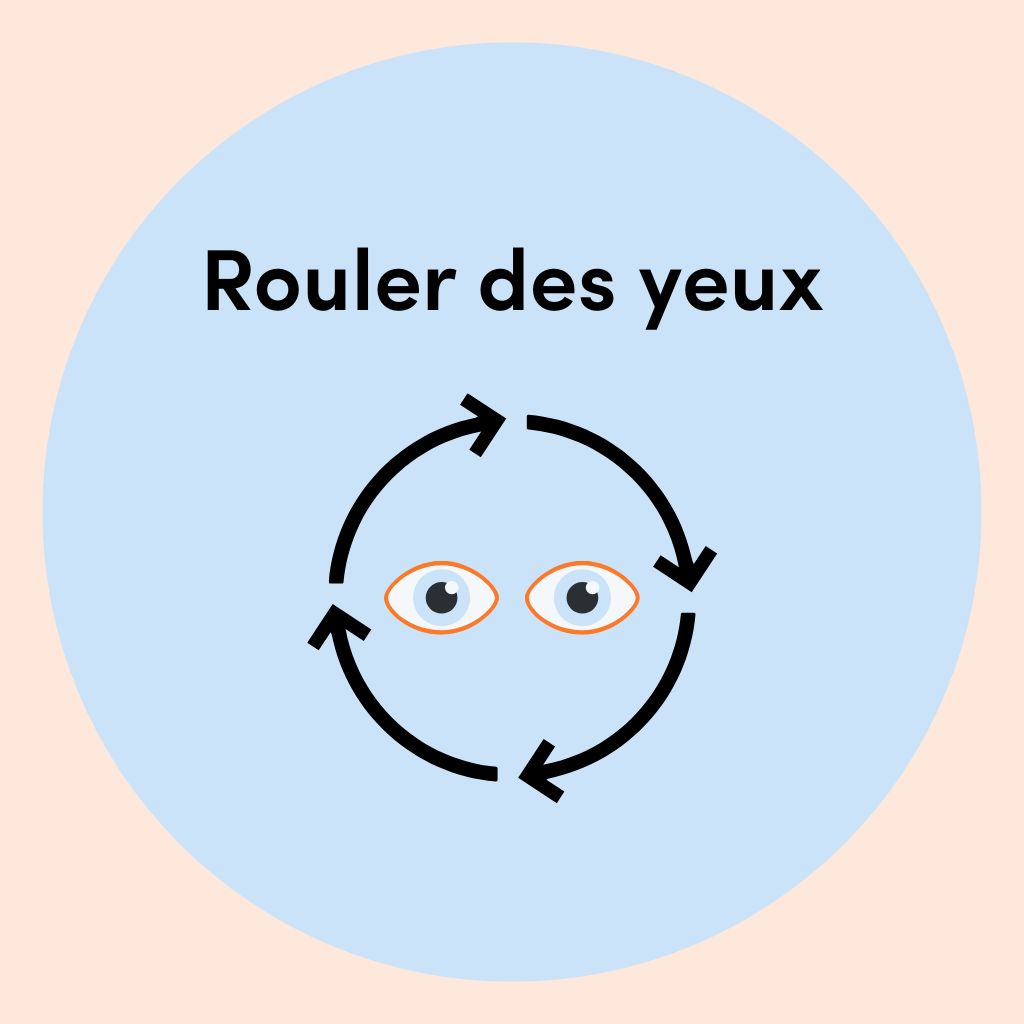 Exercice du roulement des yeux pour relâcher la tension oculaire